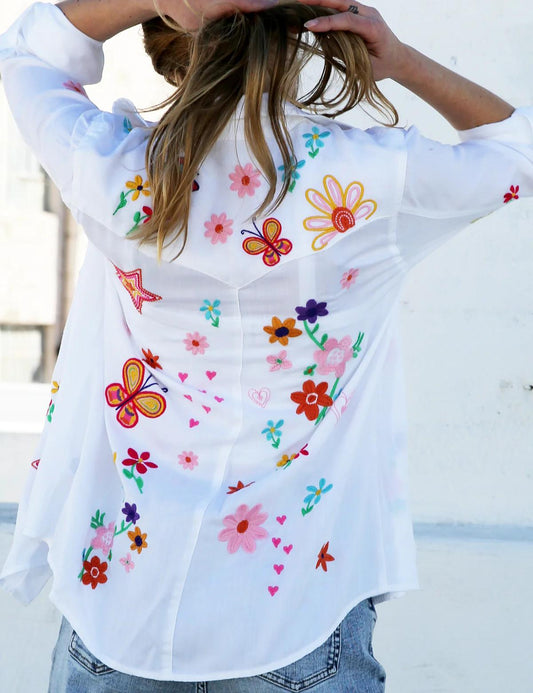 Embroidered Button-Down Shirt