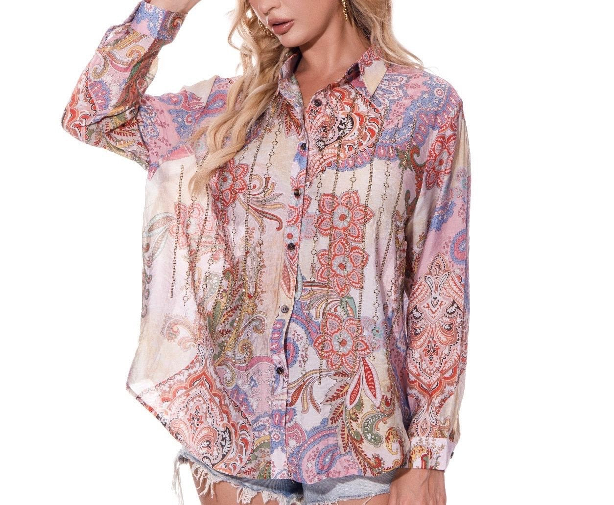 The “Boho Luxe” Button-Up