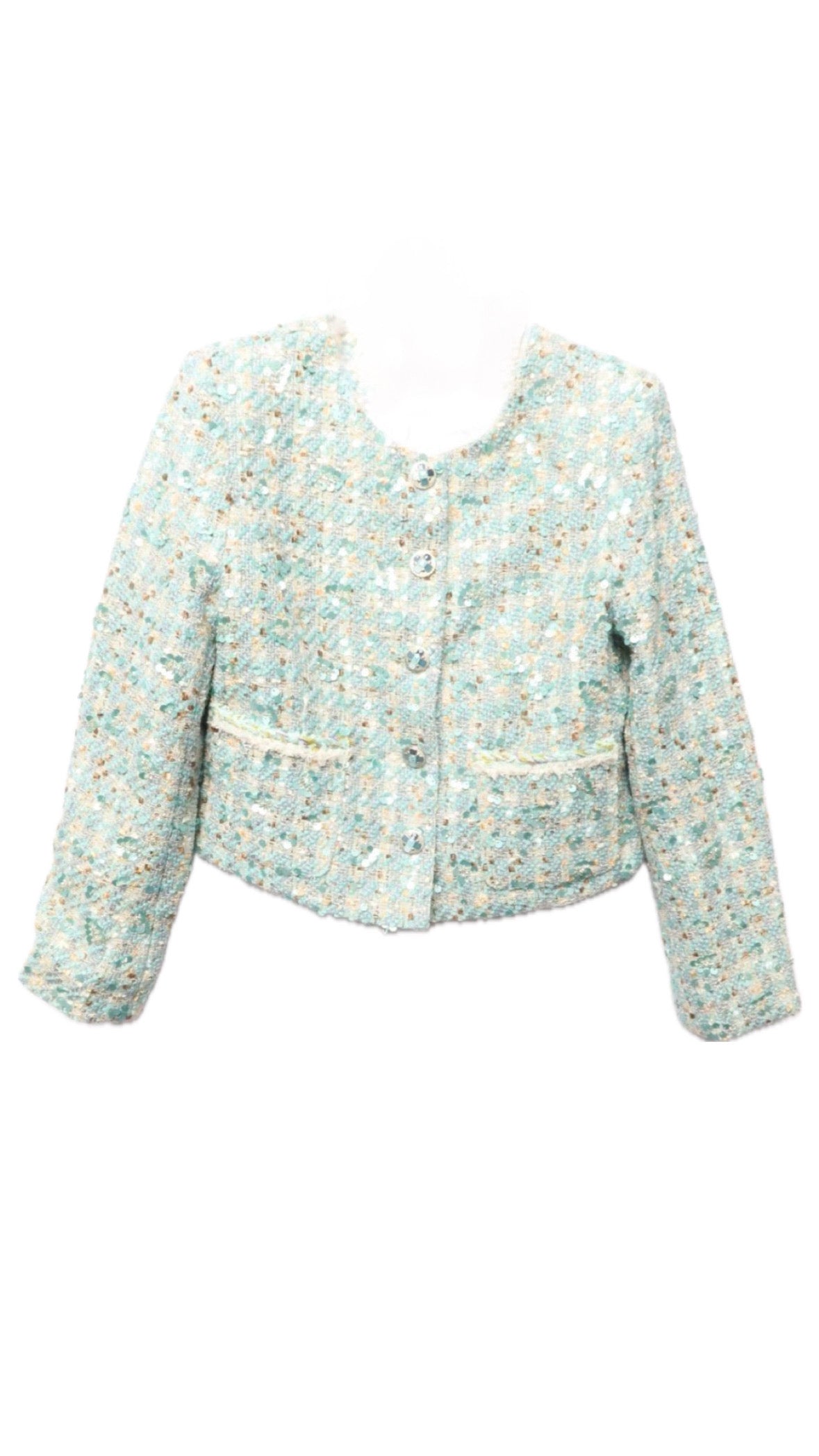 The Luxe Light Green & White Jacket